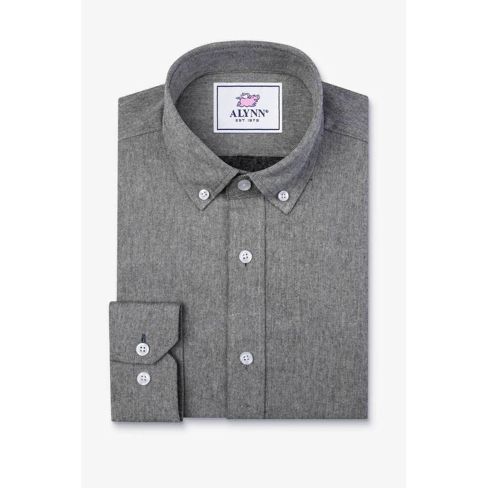 NEW ALYNN men's caden untuckable slim fit dress shirt in black